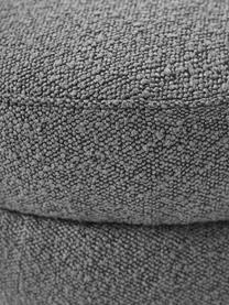 Bouclé poef Alto, Bekleding: bouclé (100% polyester) M, Frame: massief grenenhout, multi, Bouclé donkergrijs, Ø 42 x H 47 cm