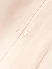 Gewassen katoenen perkal kussensloop Louane met ruches, Weeftechniek: perkal Draaddichtheid 200, Perzik, B 60 x L 70 cm