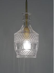 Kleine hanglamp Brussels van glas, Lampenkap: glas, Transparant, goudkleurig, Ø 13  x H 30 cm