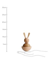 Decoratief object Rabbit, Ophanglus: leer, Houtkleurig, zwart, Ø 7 x H 13 cm