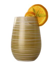 Kristall-Cocktailgläser Twister in Gold/Weiß, 6 Stück, Kristallglas, beschichtet, Weiß, Goldfarben, Ø 9 x H 12 cm, 465 ml