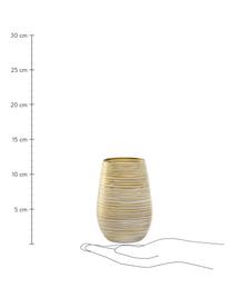 Vasos cóctel de cristal Twister, 6 uds., Cristal recubierto, Blanco, dorado, Ø 9 x Al 12 cm, 465 ml
