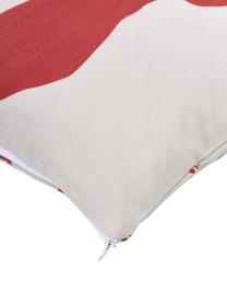 Housse de coussin réversible 45x45 pur coton Deer, Rouge