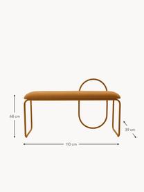 Čalouněná lavice Angui, Světle hnědá, Š 110 cm, H 39 cm