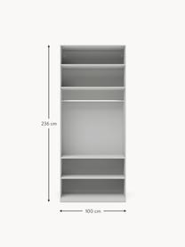 Armario modular Leon, 2 puertas (100 cm), diferentes variantes, Estructura: tablero aglomerado revest, Gris claro, Interior Basic (An 100 x Al 200 cm)