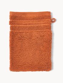 Washandjes Luxe met gestreepte rand, 2 stuks, Terracotta, Washandjes, B 16 x L 22 cm