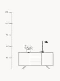 Große Schreibtischlampe Funiculí mit verstellbarem Lampenschirm, Lampenschirm: Aluminium, beschichtet, Schwarz, glänzend, B 20 x T 36 cm