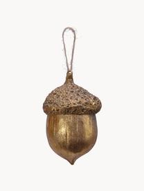 Kerstboomhanger Eichel, set van 2, Kunststof, Goudkleurig, B 5 x H 8 cm