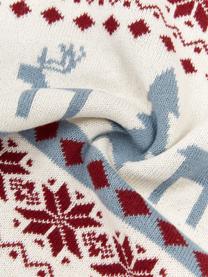 Gebreide kussenhoes David met een winters patroon, 100% katoen, Meerkleurig, B 40 x L 40 cm