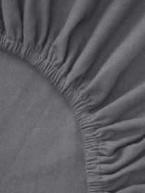 Drap-housse en flanelle pour sommier tapissier Biba, Gris foncé, larg. 200 x long. 200 cm, haut. 35 cm