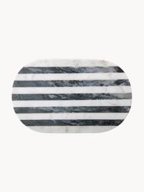 Mramorové prkénko Stripes, Mramor, Černá, bílá, mramorovaná, D 37 cm, Š 23 cm