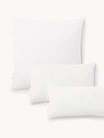 Taie d'oreiller en percale de coton délavé Leonie, Blanc, larg. 50 x long. 70 cm