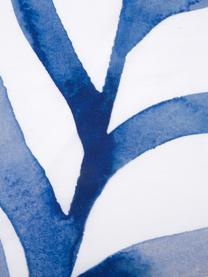 Obliečka na vankúš z bavlneného perkálu s listovným vzorom Francine, 2 ks, Predná strana: modrá, biela Zadná strana: biela, Š 40 x D 80 cm