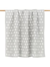 Plaid gris blanc coton motif hiver Tannen, Gris, blanc