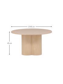 Runder Holz-Couchtisch Olivia, Mitteldichte Holzfaserplatte (MDF), Holz, hell lackiert, Ø 80 cm