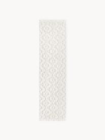 Passatoia in cotone tessuta a mano con struttura in rilievo Idris, 100% cotone, Bianco crema, Larg. 80 x Lung. 200 cm
