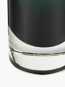 Ručne fúkaná váza Nicola, Sodnovápenaté sklo, ručne fúkané, Tmavozelená, priehľadná, Ø 8 x V 22 cm