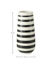 Vase à jeu de rayures Valonia, Dolomie, Multicolore, Ø 9 x haut. 20 cm