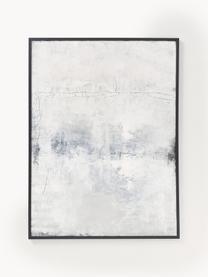 Ručne maľovaný obraz na plátne s dreveným rámom Simple Living, Odtiene sivej, čierna, Š 92 x V 120 cm
