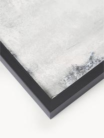 Quadro su tela dipinto a mano con cornice in legno Simple Living, Immagine: vernice acrilica, Cornice: legno di quercia, rivesti, Tonalità grigie, nero, Larg. 92 x Alt. 120 cm