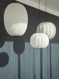 Hanglamp Knit-Wit, Lampenkap: kunstvezel, Decoratie: gecoat metaal, Gebroken wit, Ø 45 x H 36 cm