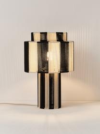 Stolní lampa z lněných nití Lace, Přírodní vlákno, Černá, krémově bílá, Ø 25 cm, V 38 cm