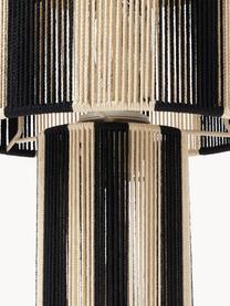 Tafellamp Lace van linnen draden, Natuurlijke vezels, Zwart, crèmewit, Ø 25 x H 38 cm