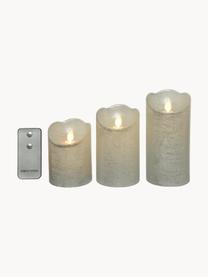 Set 3 candele a LED a batteria Beno, Cera, Argentato, Set in varie misure