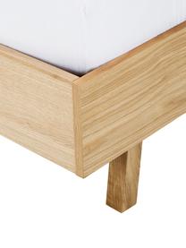 Cama de madera Tammy, sin cabecero, Estructura: madera contrachapada con , Patas: madera de roble maciza, Roble, An 180 x L 200 cm