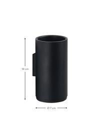 Vaso cepillo de dientes Rim, Aluminio recubierto, plástico, Negro, Ø 7 x Al 14 cm