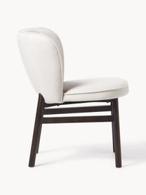 Krzesło tapicerowane z drewnianymi nogami Terry, Tapicerka: 100% poliester Dzięki tka, Nogi: lite drewno jesionowe z c, Tkanina w odcieniu złamanej bieli, ciemne drewno jesionowe, S 49 x G 64 cm