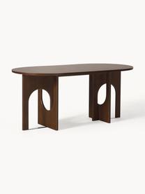 Table ovale Apollo, tailles variées, Chêne brun foncé laqué, larg. 180 x prof. 90 cm