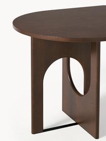 Ovaler Esstisch Apollo, in verschiedenen Größen, Tischplatte: Eichenholzfurnier, lackie, Beine: Eichenholz, lackiert, Met, Eichenholz, dunkelbraun lackiert, B 180 x T 90 cm