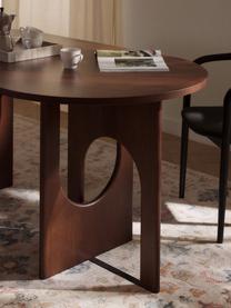 Oválny jedálenský stôl Apollo, Dubové drevo, tmavohnedá lakovaná, Š 180 x H 90 cm