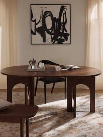 Ovaler Esstisch Apollo, in verschiedenen Größen, Tischplatte: Eichenholzfurnier, lackie, Beine: Eichenholz, lackiert, Met, Eichenholz, dunkelbraun lackiert, B 200 x T 90 cm