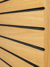 Highboard Stripe aus Eichenholz, Korpus: Mitteldichte Holzfaserpla, Gestell: Metall, Eichenholz, Schwarz, 101 x 140 cm