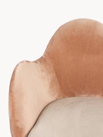 Fluwelen stoel Friuli, Bekleding: fluweel (100% polyester) , Poten: gecoat staal, Fluweel rozetinten, crèmewit, B 83 x D 73 cm