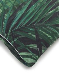 Baumwoll-Bettwäsche Solitude mit tropischem Print, Grün- und Blautöne, 135 x 200 cm + 1 Kissen 80 x 80 cm