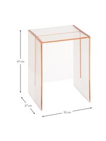 Design Beistelltisch Max-Beam, Durchfärbtes, transparentes Polypropylen, Rosa, B 33 x H 47 cm