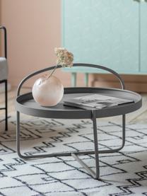 Table basse ronde avec plateau gris Melbury, Acier, revêtement par poudre, Gris, Ø 65 x haut. 50 cm