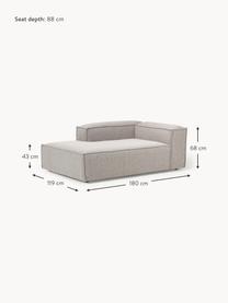 Modulo angolare chaise lounge in bouclé Lennon, Rivestimento: bouclé (100% poliestere) , Struttura: legno di pino massiccio, , Piedini: plastica Questo prodotto , Bouclé taupe, Larg. 119 x Prof. 180 cm, angolo a sinistra