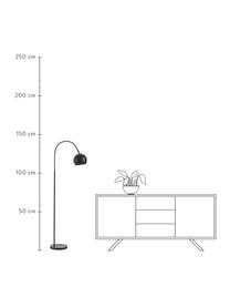 Leeslamp Vancouver in zwart, Lampenkap: gepoedercoat metaal, Lampvoet: gepoedercoat metaal, Zwart, D 43 x H 142 cm