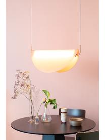 Design LED hanglamp Rani van glas, Lampenkap: glas, Baldakijn: gecoat metaal, Roze, 74 x 28 cm