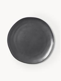 Assiette plate en grès Flow, Grès cérame, Noir, Ø 27 cm