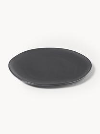 Assiette plate en grès Flow, Grès cérame, Noir, Ø 27 cm