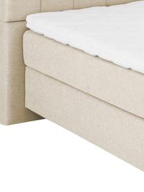 Premium boxspring bed Phoebe, Matras: 7-zones-pocketveringkern , Poten: massief gelakt beukenhout, Beige, 140 x 200 cm