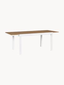 Table de jardin extensible Elias, 140 - 200 x 90 cm, Blanc, brun, larg. 140 x prof. 90 cm