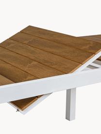 Table de jardin extensible Elias, 140 - 200 x 90 cm, Blanc, brun, larg. 140 x prof. 90 cm