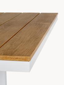 Uitschuifbare tuintafel Elias, 140 - 200 x 90 cm, Tafelblad: kunststof, Poten: gepoedercoat aluminium, Wit, bruin, B 140 x D 90 cm