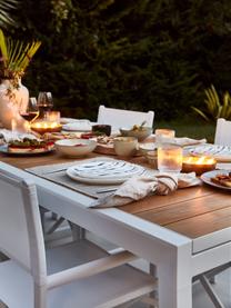 Table de jardin extensible Elias, 140 - 200 x 90 cm, Blanc, brun, larg. 140 x prof. 90 cm